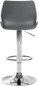 Banco alto Gilbert em plástico com estrutura cromada 82-102 x 39 x 42 cm Cinzento