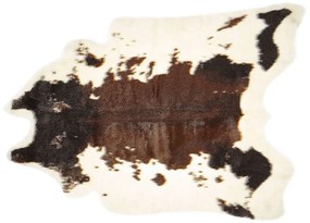 Tapete em pele sintética com padrão em branco e castanho 60 x 90 cm NAMBUNG Beliani