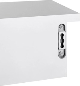 Prateleira de parede 2 gavetas 65 x 15 x 10 cm branco