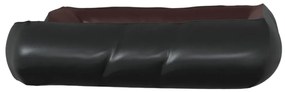 Cama para cães 105x80x25 cm couro artificial preto e castanho