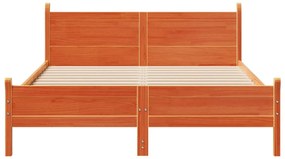 Cama sem colchão 120x200 cm madeira pinho maciça castanho-mel