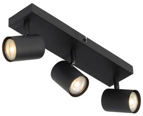 Plafon moderno preto 3-luzes ajustável retangular - Jeana