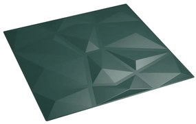 Painéis de parede 24 pcs 50x50 cm 6 m² XPS diamante verde