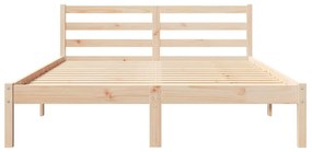 Cama com Cabeceira vidaXL 140x210 cm Madeira de Pinho
