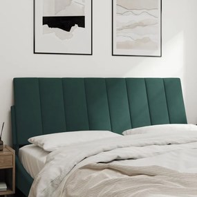 Almofadão de cabeceira 140 cm veludo verde-escuro