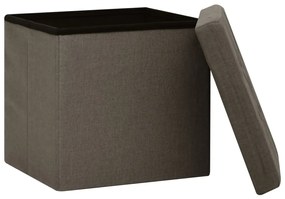 Bancos de arrumação dobráveis 2 pcs linho falso castanho