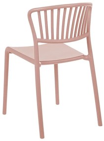 Conjunto de 4 cadeiras de jantar em plástico rosa GELA Beliani