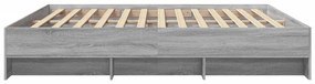 Estrutura de cama 200x200 cm derivados madeira cinzento sonoma