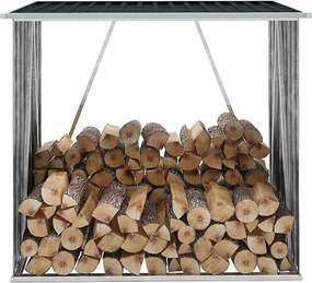 vidaXL Abrigo arrumação de troncos jardim aço 163x83x154cm antracite