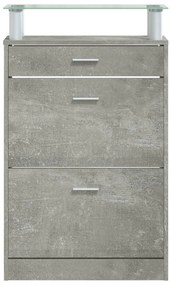 Sapateira 63x24x104 cm derivados de madeira cinzento cimento