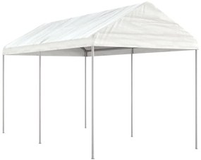 Gazebo com telhado 4,46x2,28x2,69 m polietileno branco