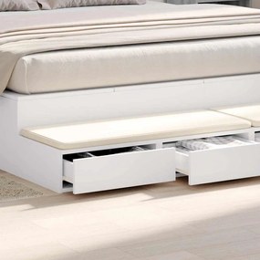 Gavetas de Cama Brancas 200x36,5x16,5 cm Madeira Consolidade