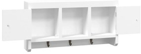 Armário de chaves 40x8,5x20 cm derivados de madeira/aço branco