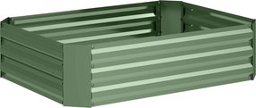 Outsunny Canteiro em aço galvanizado, canteiro de jardim, caixa de plantio para jardim, caixa de flores, 120 x 90 x 30 cm, verde escuro | Aosom Portugal