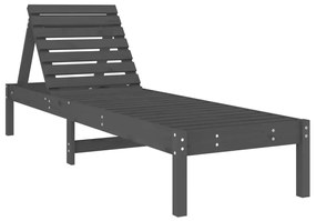 Espreguiçadeiras 2 pcs 199,5x60x74 cm pinho maciço cinzento