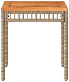 Mesa de jardim 38x38x42 cm vime PE/acácia mistura de beges