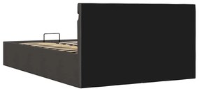 Cama hidráulica c/ arrumação LED 120x200cm tecido cinza-escuro