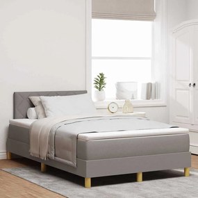 vidaXL Cama Box Spring LED Cinzento-acastanhado 120 x 200 cm tecido