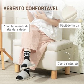 Baú Puff de Armazenamento "Lykke" – 33L – Estofado em Couro PU – 60x38
