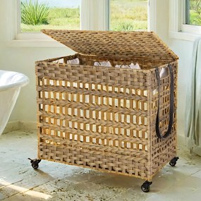 Cesto para roupa suja 66 x 35 x 60,5 cm cor natural