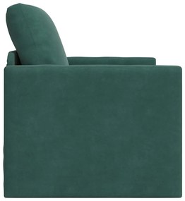 Sofá Cama 2 em 1 Verde Escuro 74x77x81 cm Veludo