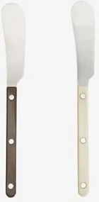 Conjunto De 2 Facas Para Barrar Em Aço Inoxidável Tirvola Bege Tapioca - Castanho Moka Intenso - Sklum