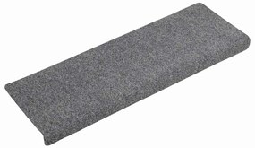 Tapetes de escada autoadesivos 30 pcs 65x21x4cm cinzento-claro