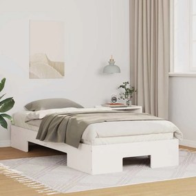 vidaXL Estrutura de cama de chão Branco Madeira de pinho maciça