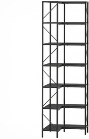 HOMCOM Estante de canto industrial de 7 níveis com prateleiras de arrumação, 60 x 60 x 198 cm, preto | Aosom Portugal