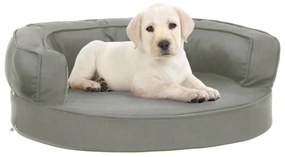 vidaXL Cama para cães ergonómica 60x42 cm aspeto linho cinzento