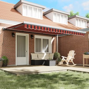 Toldo Retrátil Automático Laranja e Marrom 450x300 cm