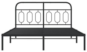 Estrutura de cama com cabeceira 140x190 cm metal preto