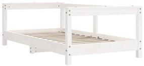 Estrutura de cama infantil 70x140 cm pinho maciço branco