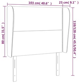 Cabeceira de cama c/ abas tecido 103x23x118/128 cm preto