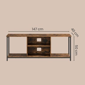 Móvel para televisão 147 x 40 x 50 cm castanho-preto