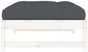 Apoio de pés para jardim 120x80 cm pinho maciço branco