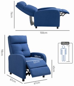 HOMCOM Poltrona Relax Reclinável até 155° Poltrona Reclinável Manual E