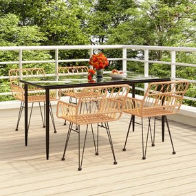 vidaXL 5 pcs conjunto de jantar p/ jardim vime PE