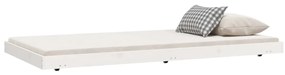 Estrutura de cama sem colchão 80x200 cm pinho maciço branco