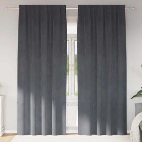 vidaXL Cortinas opacas 2 pcs Cinzento-claro 140 x 260 cm Veludo