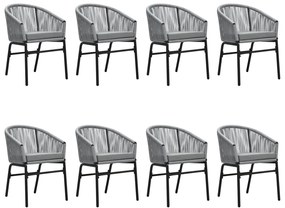 9 pcs conjunto de jantar para jardim cinzento