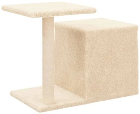 Árvore para gatos c/ postes arranhadores sisal 50,5 cm creme