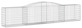 Cestos gabião arqueados 4 pcs 400x50x80/100cm ferro galvanizado