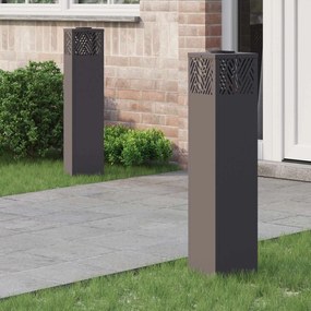 vidaXL Luz Solar LED de Caminho 2 pcs Preto Aço Laminado a Frio