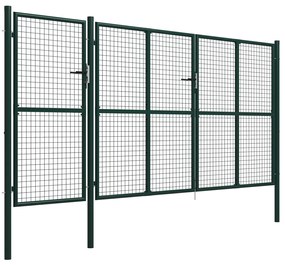 Portão de jardim 400x150 cm aço verde
