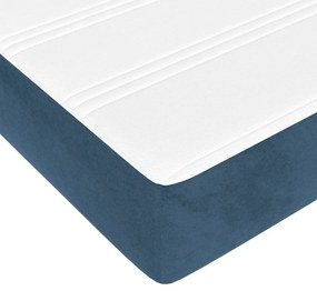 Cama boxspring com colchão 120x200 cm veludo azul-escuro