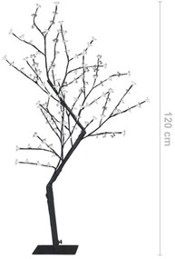 Árvore de Natal 128 LED flor cerejeira luz branco quente 120 cm