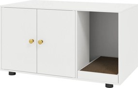 Móvel para caixa areia Gatos (CAIXA AREIA PLASTICA NÃO INCLUIDA), 90 x 50 x 50 cm, Branco