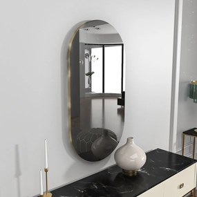 Espelho Riors – Cinzento Escuro e Dourado – 45x85 cm
