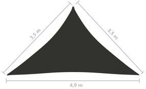 Para-sol est. vela tecido oxford triang. 3,5x3,5x4,9m antracite